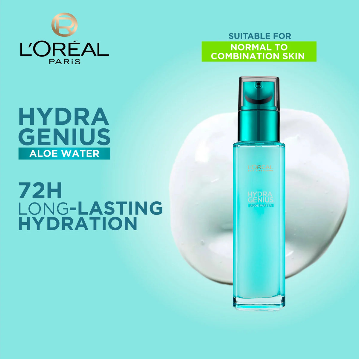 Hydra Genius Water-Based Gel Facial Moisturizer for Normal to Combination Skin