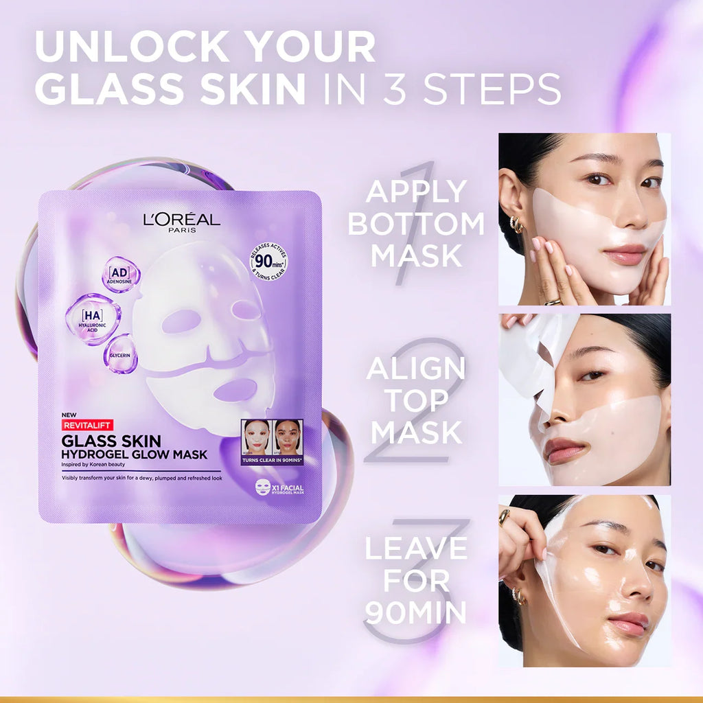 Revitalift Glass Skin Hydrogel Glow Mask