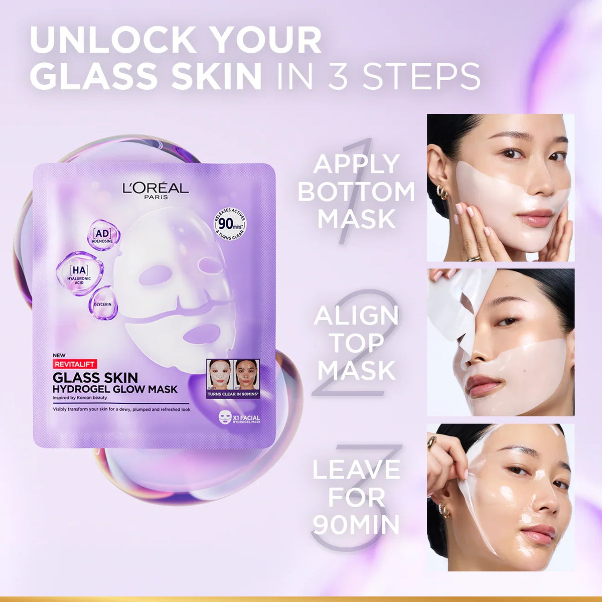 Revitalift Glass Skin Hydrogel Glow Mask