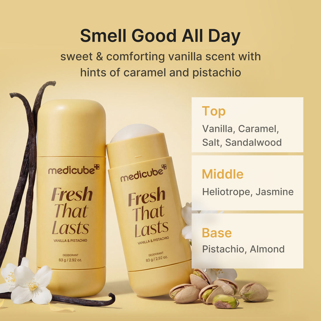 Kojic Acid Brightening Deodorant - Vanilla & Pistachio