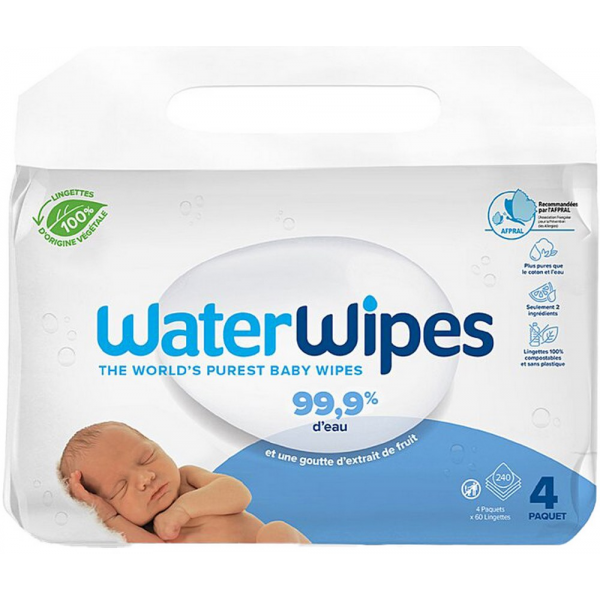 WaterWipes Original Baby Wipes Pack of 4